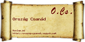 Ország Csanád névjegykártya